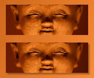 佛陀的脸部特写