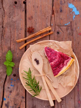 菜，烤，咖啡厅，表，切片，糖霜，自然，板