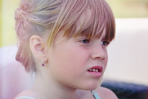 人，人类，儿童，女孩，金发，脸，视图，肖像