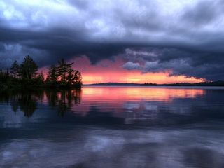 日落，风暴，云，反射，不祥，天气