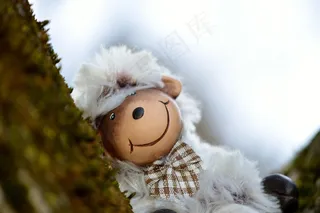 羊，可爱，滑稽，毛绒玩具，毛皮，动物世界