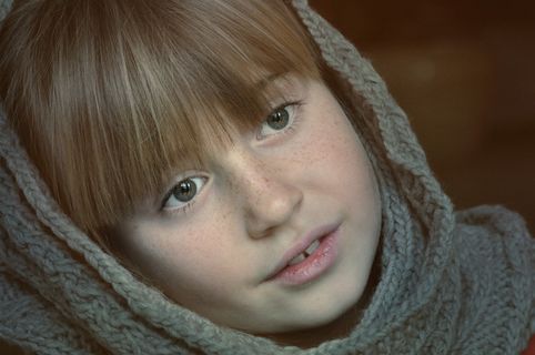 儿童，女孩，脸，视图