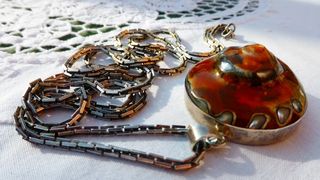 项链，蜗牛，银，珠宝，时尚，链