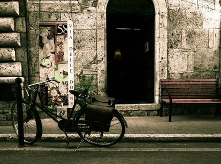 自行车，旧，意大利，零售店，骑自行车的人