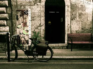 自行车，旧，意大利，零售店，骑自行车的人