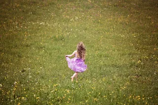 人，人类，儿童，女孩，连衣裙，草地，出，性质