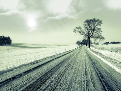 乡间小路，冬天，雪，路，雪景