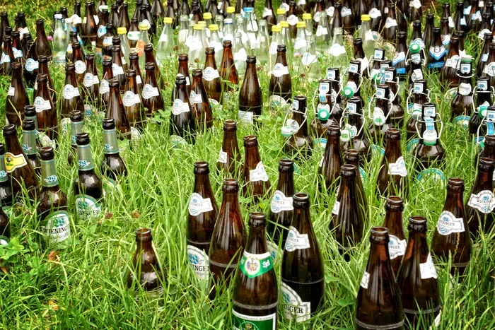 啤酒瓶，瓶，啤酒，饮料，棕色，瓶颈