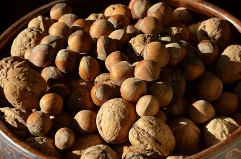 坚果，榛子，核桃，秋景，棕色，美味，食品