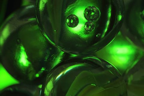 大理石，绿色，玻璃，球，领域，抽象，宏