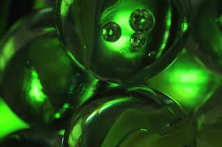 大理石，绿色，玻璃，球，领域，抽象，宏