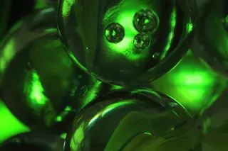 大理石，绿色，玻璃，球，领域，抽象，宏