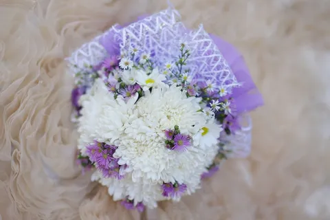 花，花束，花的，白，绿色，叶，设计