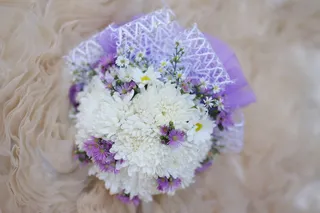 花，花束，花的，白，绿色，叶，设计