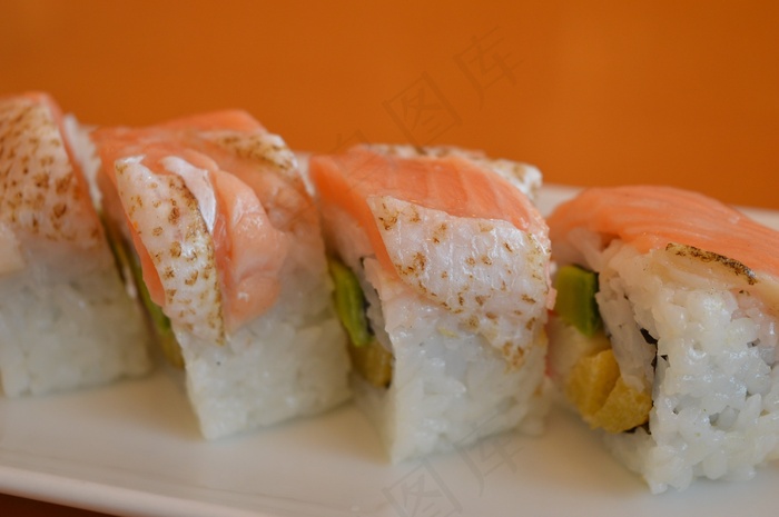 寿司，三文鱼，海鲜，鱼，日式，食品，餐
