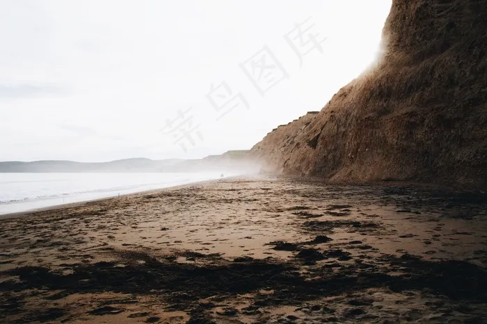 海岸，海岸，海滩，海洋，水，海，沙，悬崖