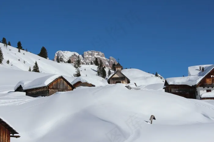冬季，南蒂罗尔，意大利，山脉，高山，雪