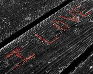 爱情，浪漫，木材，文字，单词