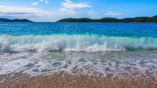 波，海，蓝色，海洋，水，夏天，海滩，太阳，天空