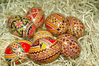 罗马尼亚，复活节彩蛋，彩绘Œufs，稻草