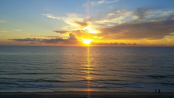 日出，海洋，海滩