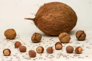 静物，坚果，核桃，榛子，椰子