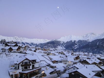 高山，早晨，日出，冬季，雪，寒冬，冷