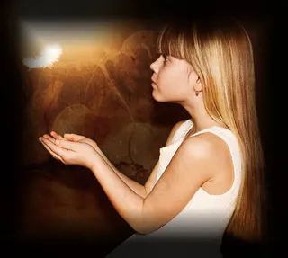 儿童，女孩，金发，长长的头发，肖像，脸，视图