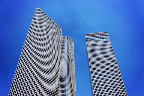 摩天大楼，塔，城市，建筑，天空，蓝色