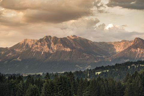 山，视图，风景，夏天，高峰，户外