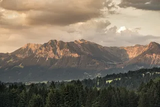 山，视图，风景，夏天，高峰，户外