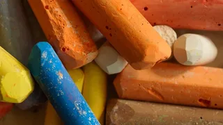 粉笔，黑板上的粉笔，颜色，油漆，多彩