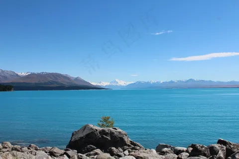 湖，自然，水，蓝色，山，库克山
