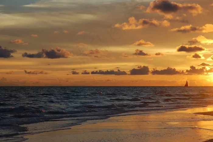 日落，午睡钥匙，佛罗里达，海滩