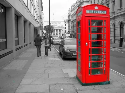 棚,电话,红色,街,Czarnobiała 棚,电话,红色,街,Czarnobiała