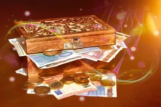 百宝箱，钱，纸币，帽子，光