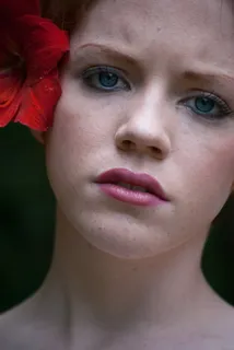 女孩，脸，花，年轻，肖像，皮肤，有吸引力