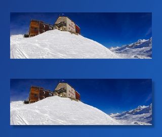 瓦尔塞纳莱斯，美丽的景色，冬天，小屋，冰川