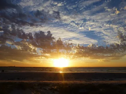 日落，海，Abendstimmung，云