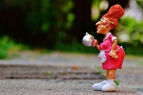 操作，女服务员，滑稽，图，控制，装饰