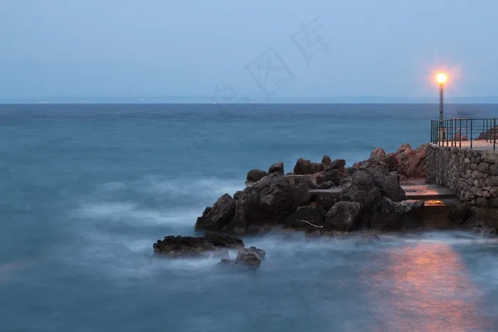 海，风景，柔和，轻，海岸，克罗地亚