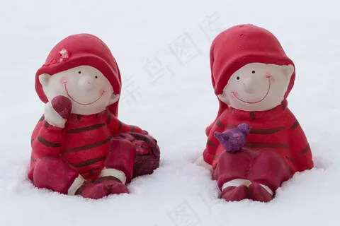 雪中​​的孩子，雪中的人物，寒冬