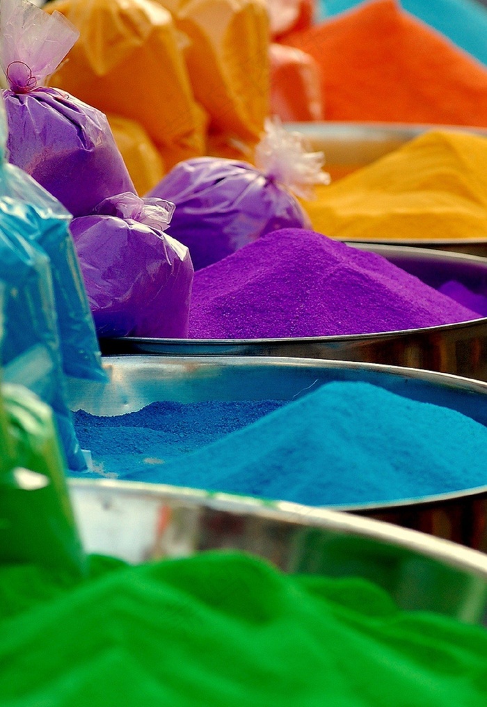 Rangoli，颜色，印度，桶，粉，工业