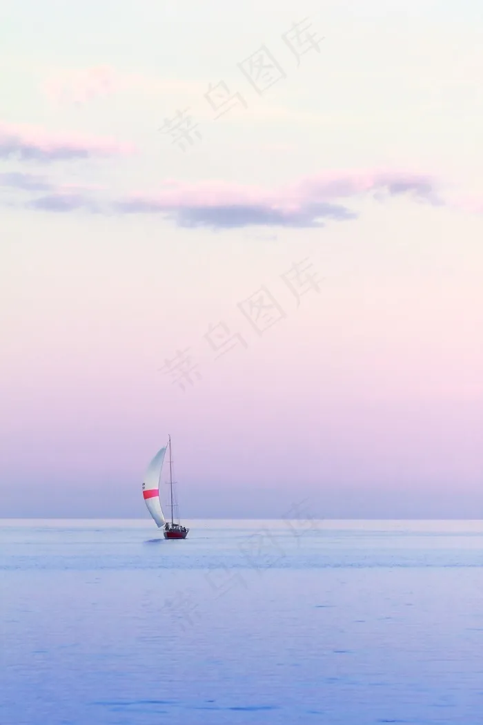 帆船，水，黄昏，垂直，夏天，游艇，旅行