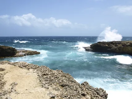 沧海,加勒比海,岩,波,海岸,Rau,膨胀,蓝色 沧海,加勒比海,岩,波,海岸,Rau,膨胀,蓝色