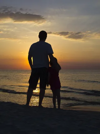 男性，儿童，西，家庭，爱情，亲近