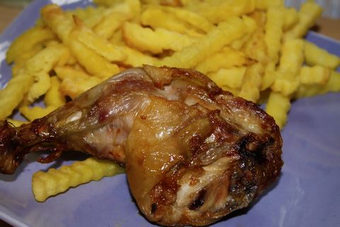 鸡腿,法式,香肠,土豆,厨师,午餐 鸡腿,法式,香肠,土豆,厨师,午餐