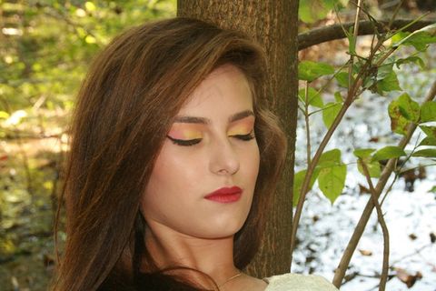 女孩，森林，睡眠，秋季，肖像