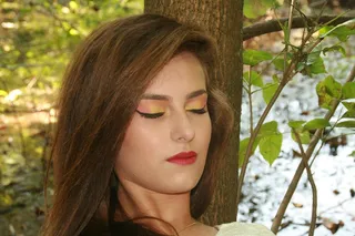 女孩，森林，睡眠，秋季，肖像