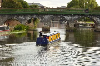 船，运河船，运河，桥，纽瓦克，河